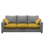 Rihan 3 Seater Sofa Set Living Room (Yellow Grey Fabric)
