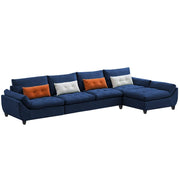 Abner 6 Seater L Shape Sofa for Living Room Color - Blue | Right Side Sofa.