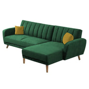 Rino RHS 4 Seater L Shape Sofa Set for Living Room (Green Fabric)