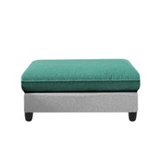 Amberlin 4 Seater Interchangeable L Shape Sofa with Ottoman for Living Room (Teal Grey)