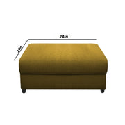 Rihan 4 Seater L Shape Sofa Set with Ottoman for Living Room (Yellow Fabric) Right Side Sofa