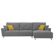 Antonio RHS4 Seater L Shape Sofa Set for Living Room (Grey Premium Fabric)