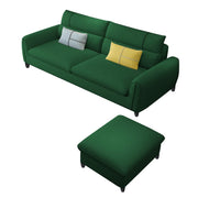 Francis 3 Seater Sofa with Ottoman Set for Living Room (Green Fabric)