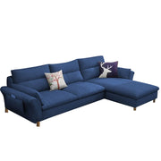 Hudson 4 Seater L Shape Sofa Set for Living Room (Dark Blue Fabric) Right Side