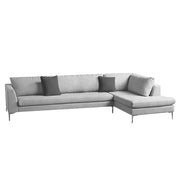 Romeio LHS 6 Seater L Shape Sofa Set for Living Room (Cream Fabric)