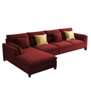 Delton LHS 6 Seater L Shape Sofa Set for Living Room (Maroon) Premium Fabric