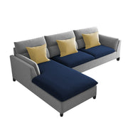 Delton LHS 4 Seater L Shape Sofa Set for Living Room (Blue Grey) Premium Fabric
