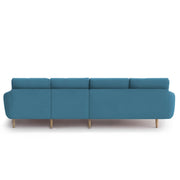 Lizel RHS 6 Seater L Shape Sofa Set for Living Room (Turquise Fabric) Premium Velvet Fabric Sofa
