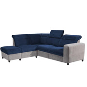 Nanzy 4 Seater L Shape Sofa Set for Living Room | Colour (Blue Grey) Left Side