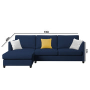 Hanery 4 Seater L Shape Sofa Set for Living Room | Colour - Blue