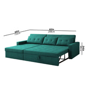 Casaliving Treshta 4 Seater LHS L - Shape Pull-Out Sofa Cum Bed with Storage Sofa for Living Room (Brown Fabric Color) Premium Fabric Sofa Set for Living Room Sofa Cum Bed