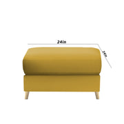 Lizel RHS 4 Seater L Shape Sofa Set with Center Table for Living Room (Yellow Fabric) Premium Velvet Fabric Sofa