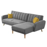 Rino RHS 4 Seater L Shape Sofa Set for Living Room (Grey Fabric)