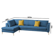 Romeio LHS 6 Seater L Shape Sofa Set for Living Room (Cream Fabric)