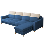 Alyona RHS 8 Seater L Shape Sofa Set for Living Room with Puffy (Grey Fabric)