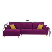 Antonio LHS 4 Seater L Shape Sofa Set for Living Room (Purple Premium Fabric)