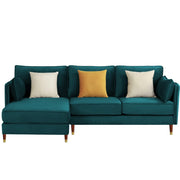 Croosen LHS 4 Seater L Shape Sofa Set for Living Room (Pine Colour) Premium Velvet Fabric