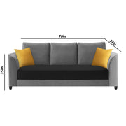 Francy 3 Seater Sofa Set for Living Room | (Turquise Fabric)