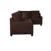 Rogelio 6 Seater LHS L Shape Sofa Set for Living Room (Dark Brown Fabric)
