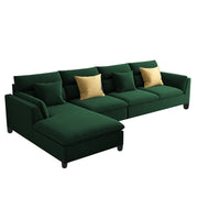 Delton LHS 6 Seater L Shape Sofa Set for Living Room (Green) Premium Fabric