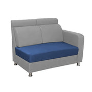 Emma RHS 6 Seater L Shape Sofa Set for Living Room (Blue Grey Fabric)