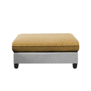Amberlin 4 Seater Interchangeable L Shape Sofa with Ottoman for Living Room (Beige Grey)