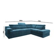 Elldona RHS 6 Seater Corner L Shape Sofa Set for Living Room (Turquise) Premium Fabric Sofa