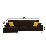 Antonio LHS 4 Seater L Shape Sofa Set for Living Room (Brown Premium Fabric)