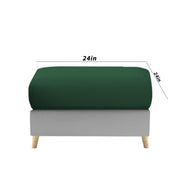 Lizel RHS 4 Seater L Shape Sofa Set with Center Table for Living Room (Green Grey Fabric) Premium Velvet Fabric Sofa