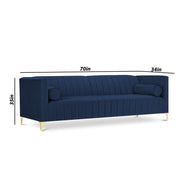 Canova 3+1 Seater Sofa Set for Living Room (Blue) Premium Velvet Fabric Sofa