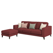 Grayon 3 Seater L Shape Convertible Sofa Set for Living Room, 3 Seater & Ottoman Modular Sectional Couch for Small Space (Grey Dark Grey Colour) Fabric