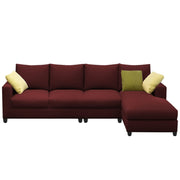 Rihan 6 Seater L Shape Sofa Set Living Room (Maroon Fabric) Right Side Sofa