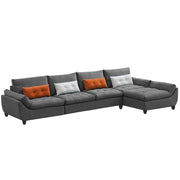 Abner 6 Seater L Shape Sofa for Living Room Color - Grey | Right Side Sofa.