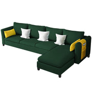 Asser RHS 6 Seater L Shape Sofa Set for Living Room (Green) Premium Fabric Sofa