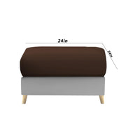 Lizel LHS 4 Seater L Shape Sofa Set with Center Table for Living Room (Brown Grey Fabric) Premium Velvet Fabric Sofa
