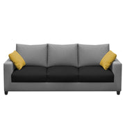 Rihan 3 Seater Sofa Set Living Room (Black Grey Fabric)