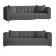 Eren 3+1+1 Seater Sofa Set for Living Room (Black Colour Fabric) Premium Fabric Sofa Set for Living Room