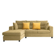 Hazer 4 Seater L Shape Sofa Set for Living Room (Cream Fabric) Left Side