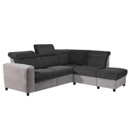 Nanzy 4 Seater L Shape Sofa Set for Living Room | Colour (Black Grey) Right Side