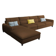 Francis 6 Seater Sofa Set for Living Room (Brown Fabric) Left Side Sofa
