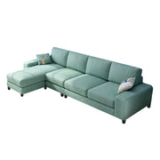 Hudson 5 Seater L Shape Sofa Set for Living Room (Light Grey Fabric) Left Side