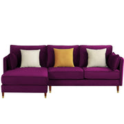 Croosen LHS 4 Seater L Shape Sofa Set for Living Room (Purple Colour) Premium Velvet Fabric