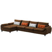 Abner 6 Seater L Shape Sofa for Living Room Color - Brown | Left Side Sofa.