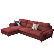 Hudson 4 Seater L Shape Sofa Set for Living Room (Maroon Fabric) Right Side
