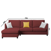 Hanery 4 Seater L Shape Sofa Set for Living Room | Colour - Maroon