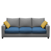 Rihan 3 Seater Sofa Set Living Room (Turquise Grey Fabric)