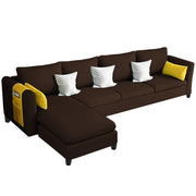 Asser LHS 6 Seater L Shape Sofa Set for Living Room (Brown) Premium Fabric Sofa