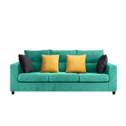 Hazer 3 Seater L Shape Sofa Set for Living Room (Teal Fabric) Left Side