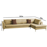 Romeio LHS 6 Seater L Shape Sofa Set for Living Room (Cream Fabric)