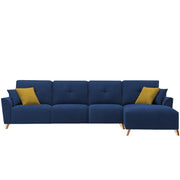 Antonio RHS 6 Seater L Shape Sofa Set for Living Room (Blue Premium Fabric)